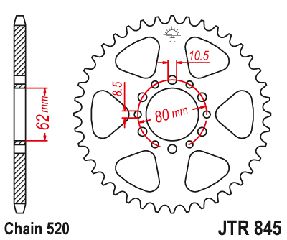 Γραναζι Πισω Σιδερενιο Sr250, Xt250 Jtr845 | Jt Sprockets-43