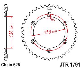 Γραναζι Πισω Σιδερενιο Suzuki Dr650 Se 96-20, Xf650 Freewind 97-02 Jtr1791 | Jt Sprockets-41