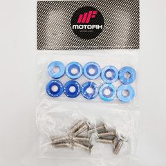 Σετ Βιδες Με Παξιμαδια Jdm Διακοσμητικα M6 Μπλε (10Τεμ) | Motofix