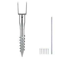 VEVOR No Dig Ground Anchor, 1 Pack 3,94 x 2,76 x 27,56 in DIY Screw in Post Stake, Περιλαμβάνει 6 Lag Bots & ένα Rebar, U-Shape Heavy Duty Steel Stand, Ιδανικό για στύλους γραμματοκιβωτίου και στύλους