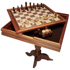 VEVOR 3-IN-1 Chess Checkers Σετ επιτραπέζιου τάβλι, Ξύλινο τραπέζι σκακιού 18 ιντσών Premium, Σετ επιτραπέζιου παιχνιδιού Deluxe Combo, Σετ επιτραπέζιου παιχνιδιού σκακιού Δώρο για οικογενειακά επιτρα