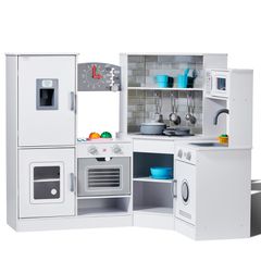 VEVOR Kitchen Playset Kids Pretend Cooking Play Toy 24 Piece Αξεσουάρ Λευκό