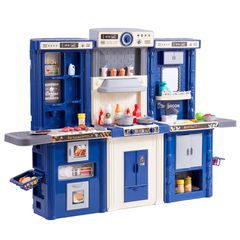 VEVOR Kitchen Playset Kids Pretend Cooking Play Toy 74 Piece Αξεσουάρ Μπλε