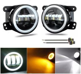 LED Προβολάκια Ομίχλης Universal 9V – 32V με Φλας Πορτοκαλί και DRL Λευκό 98mm X 88mm για Αυτοκίνητα / Τρακτέρ / Φορτηγών / Μοτοσυκλετών / ATV / Jeep κ.α GTled