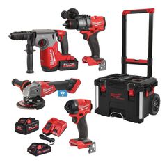 M18 FPP4AE-533P Σετ Γωνιακός Τροχός & Σκαπτικό & Κρουστικό Δραπανοκατσάβιδο & Παλμικό Κατσαβίδι Brushless 18V (3x5.0Ah) - 18V - 20V - MILWAUKEE (#4933493334)