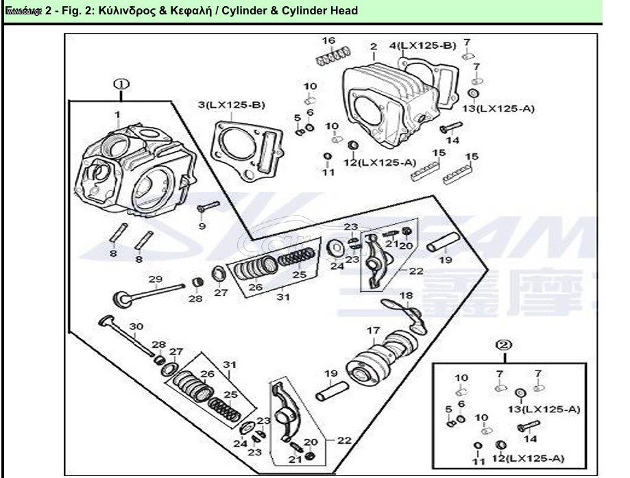 ΒΑΛΒΙΔΑ ΕΞΑΓΩΓΗΣ X-DAX & BOBOS 125 cc ( ST125-8A & ST125-6)