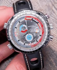 SORNA AVIATOR WATCH WITH UNIT CONVERSION RULER. 1969