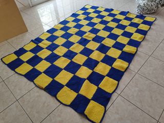 Χειροποίητο μάλλινο πλεκτό Ριχτάρι - χαλί 200Χ140