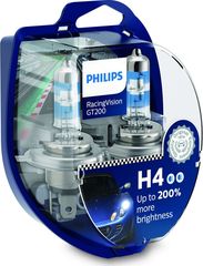 Λάμπες Philips Racing Vision H4 +200% 3600K 60/55W Κωδικός 12342RGTS2 ....Sound☆Street....