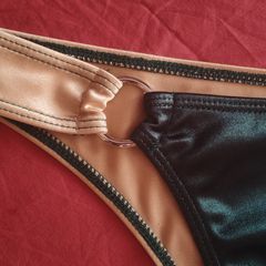 Emerald Green & Gold Metallic Bikini Set (M) – Halter Neck-thumb-7