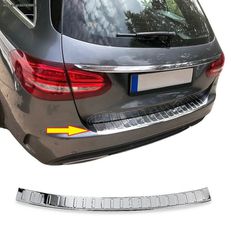 ΝΙΚΕΛ ΔΙΑΚΟΣΜΗΤΙΚΟ - ΠΡΟΣΤΑΤΕΥΤΙΚΟ "ΑΝΟΞΕΙΔΩΤΟ" ΠΑΝΩ ΜΕΡΟΣ ΠΙΣΩ ΠΡΟΦΥΛΑΚΤΗΡΑ ΓΙΑ MERCEDES C-CLASS S205 KOMBI (2015-2023)