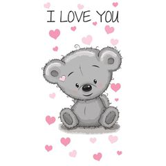 Dimcol Παιδική Πετσέτα Θαλάσσης Βαμβακερή Teddy Bear Digital Print