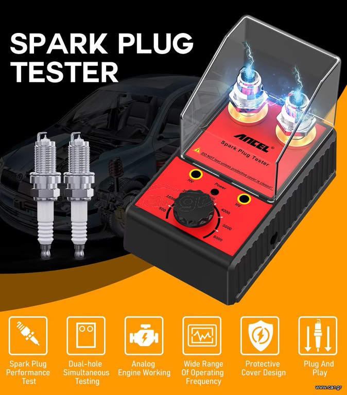 ANCEL SP02 Car Spark Plug Tester - Αυτόματος Ρυθμιζόμενος Δοκιμαστής Μπουζί Αυτοκινήτου 2 Οπών