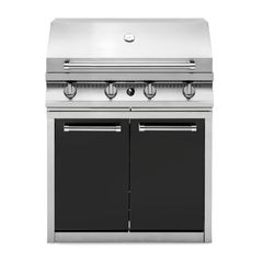 Μονάδα BBQ 90cm με δύο πορτάκια μαύρα SWING G9BS-4C-AN Steel