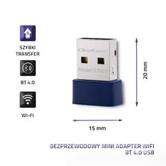 Qoltec 57007 Wireless Mini Bluetooth USB WiFi Adapter-thumb-3