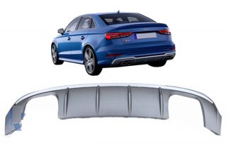 Πίσω Diffuser Audi A3 8V Sedan Facelift (2016-2019) S3 Design για S-Line προφυλακτήρα