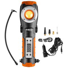 NEO TOOLS Φακός επαναφορτιζόμενος με αεροσυμπιεστή 4σε1 99-130
