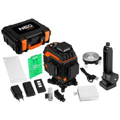 NEO TOOLS Αλφάδι laser 3 x 360° πράσινης δέσμης 75-140