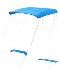 VEVOR 4 Bow Boat Bimini Tops 96"Lx(91"-96")W Bimini Top Replacement Pacific Blue