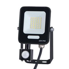 ΠΡΟΒΟΛΕΑΣ LED 20W SMD ΜΕ ΠΕΡΙΣΤΡΕΦΟΜΕΝΟ ΑΝΙΧΝΕΥΤΗ ΚΙΝΗΣΗΣ ΜΑΥΡΟΣ IP54 6500K PLUS