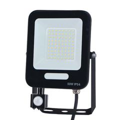 ΠΡΟΒΟΛΕΑΣ LED 50W SMD ΜΕ ΠΕΡΙΣΤΡΕΦΟΜΕΝΟ ΑΝΙΧΝΕΥΤΗ ΚΙΝΗΣΗΣ ΜΑΥΡΟΣ IP54 4000K PLUS