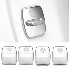 4x Καλύμματα Κλειδαριάς Πόρτας BMW – Ανοξείδωτο Ατσάλι με Λογότυπο BMW – χρώματος ασημί
