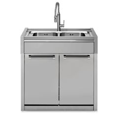 Μονάδα διπλού νεροχύτη 90cm με δύο ντουλάπια inox SWING G9C-L2-SS Steel