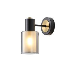 Απλίκα τοίχου με ντουί 1xE14 max 15W 180x100x210mm γυαλί - αλουμίνιου μαύρο - χάλκινο ARTE ILLUMINA SILENCE