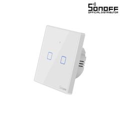 Διακόπτης τοίχου αφής λευκός SONOFF T2EU2C-RF - 433MHz Wireless Smart AC 100-240V Max 4A (2A/Way) 2 Way - RF Series