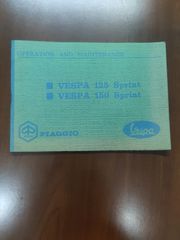 MANUAL ΓΙΑ VESPA-SPRINT-125/150-M.1965>74-ORIGINAL-ΣΤΗΝ ΑΓΓΛΙΚΗ ΓΛΩΣΣΑ