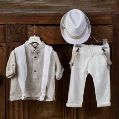 Aslanis Baby As787 Βαπτιστικό κοστούμι 5τμχ Beige
