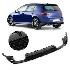 Diffuser Πίσω Προφυλακτήρα Για VW Golf VII (7.5) 17-20 Facelift R-Look Μαύρο Γυαλιστερό