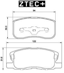 ZTEC+ Τακάκια φρένων MITSUBISHI Colt VI (Z30)