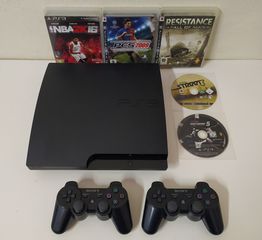 Sony PS3 Slim 150GB + 2 Χειριστήρια + 5 Παιχνίδια