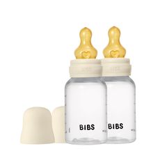 BIBS - Baby Bottle Round Latex 2 Pack Slow Flow - Ivory - 150 ml / Baby and Children