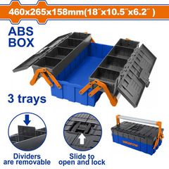 Wadfow WTB4303 Εργαλειοθήκη Πλαστική 3 Διαμερισμάτων