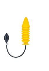 Opblaasbare Geribbelde Dildo Harde Kern - Yellow XL