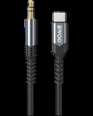 BWOO kabel BO-AUX066 Καλώδιο USB-C male - Male Jack 3.5mm Μαύρο 1.2m