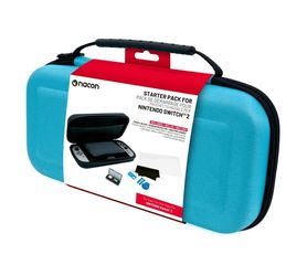 Essential Pack til Nintendo Switch II – Hårdtaske, Skærmbeskyttelse og Opbevaringsboks til 4 Spil (Blå) / Nintendo Switch 2