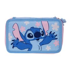 Stor - Stitch Filled Double Pencil Case - 19.5 x 12.5 x 5 cm / Toys