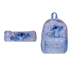 Stitch – Medium Backpack 35x26x18 cm + Round Pencil Case (bundle) / Toys