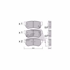 704-07001P AISIN Τακάκια Πίσω για Hyundai Getz