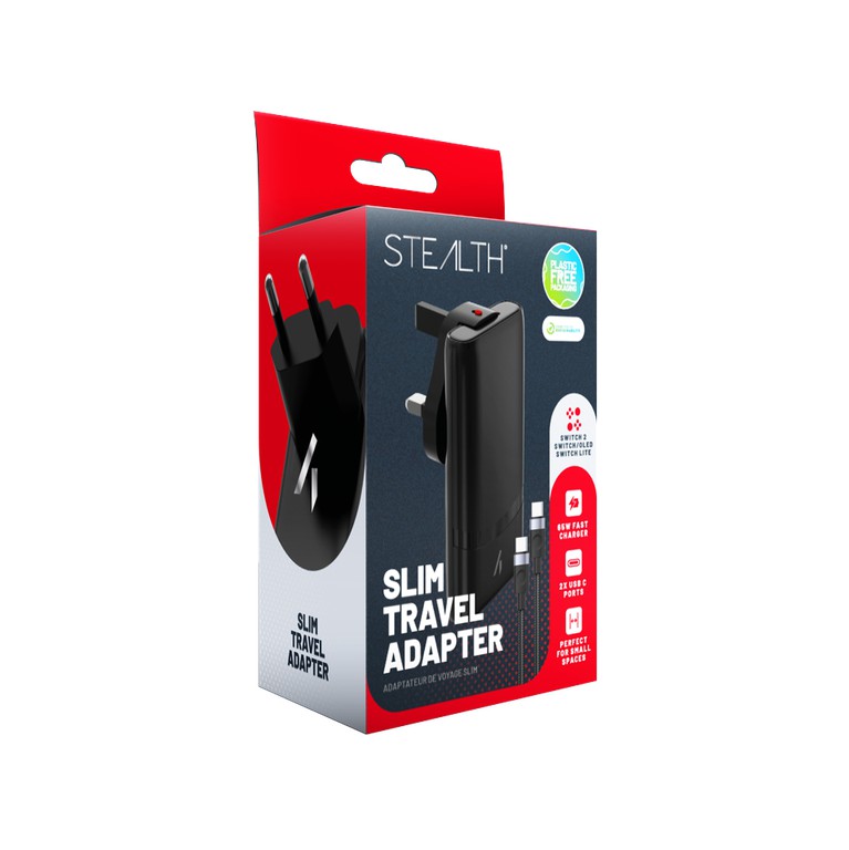 Stealth - Slim Travel Adapter - Switch, OLED, Lite, Switch 2 / Nintendo Switch 2