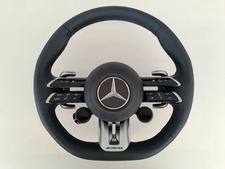 Mercedes-Benz τιμόνι γνήσιο καινούριο AMG 63 με rotary switch buttons για W213 facelift, W177 facelift, ταιριάζει και σε άλλα παλαιότερα μοντέλα της Mercedes