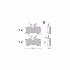 704-17184P AISIN Τακάκια Πίσω για Toyota Corolla