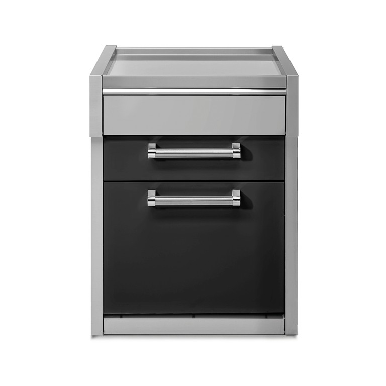 Μονάδα πάγκου 70cm με δύο συρτάρια μαύρα & ένα inox SWING G7C-P-AN Steel