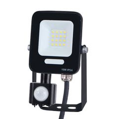 Προβολέας led 10w smd με περιστρεφόμενο ανιχνευτή κίνησης 4000Κ plus ενδιάμεσο φως μαύρο χρώμα IP54