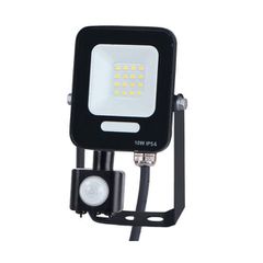 Προβολέας led 10W smd με περιστρεφόμενο ανιχνευτή κίνησης 3000k θερμό φως μαύρο χρώμα στεγανό IP54 plus