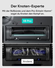 eufy X8 Pro Robot Vacuum Cleaner with Mop Function, Twin-Turbine™ 2 x 4,000 Pa Suction Power, De-tangling Brush, iPath™ Laser Navigation for Deep Cleaning of Pet Hair on Carpets and Hard Floors