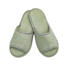 Amaryllis Γυναικεία Παντόφλα Δαπέδου Peep Toe Πετσετέ